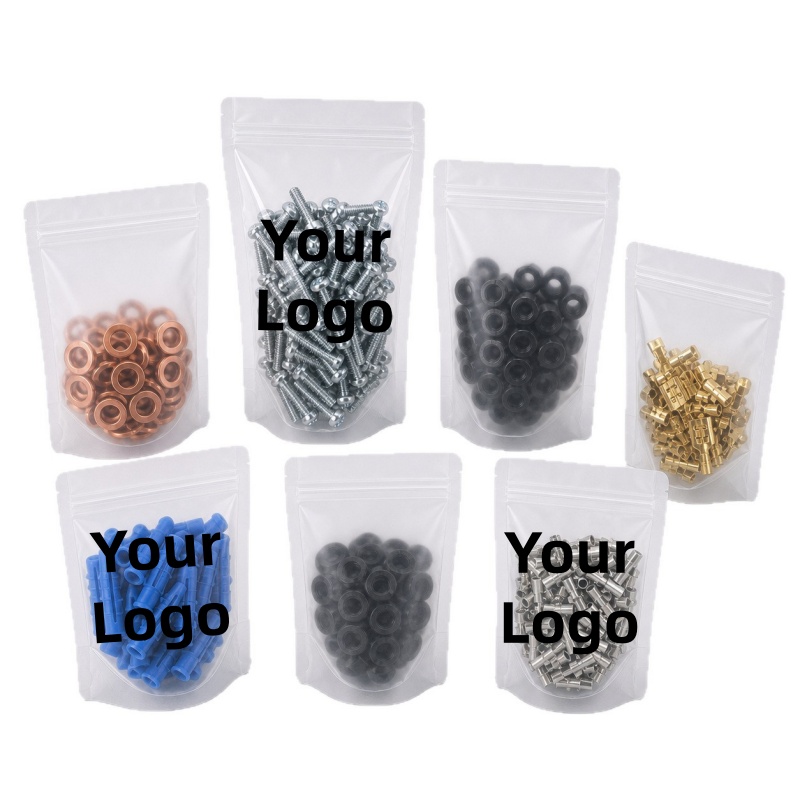 Logo Food Snack - Stand Up Frosted Ziplock Bags Custom