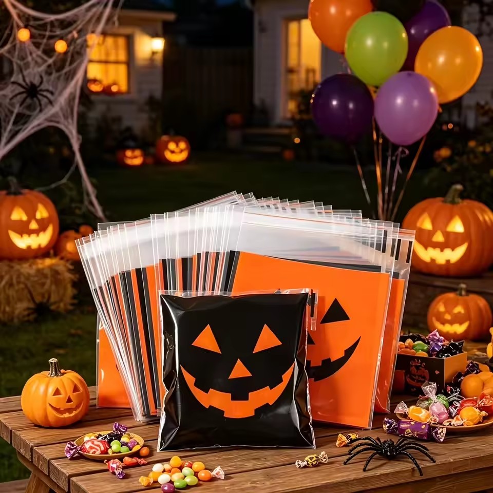 50/100pcs Halloween Black Oran - Food Snacks Gifts 评论和价格