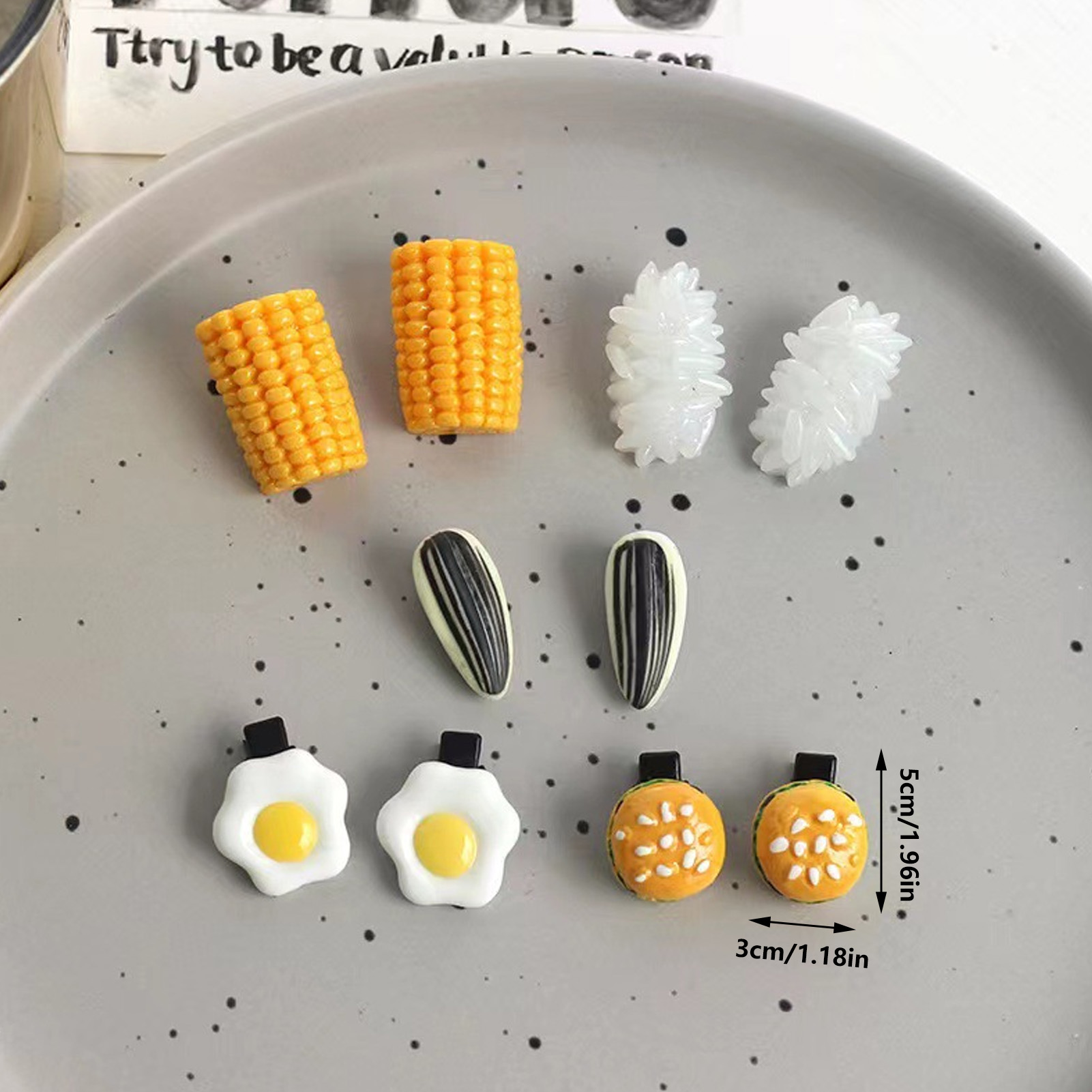 Mini Food Hair Clips Set Reali - Food Snacks For Kids 评论和价格