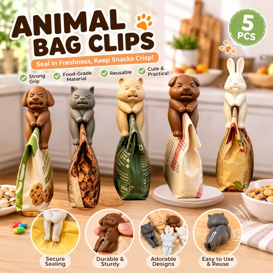 3D Animal Snack Bag Clips 1/5  - Food Snacks Gifts 评论和价格