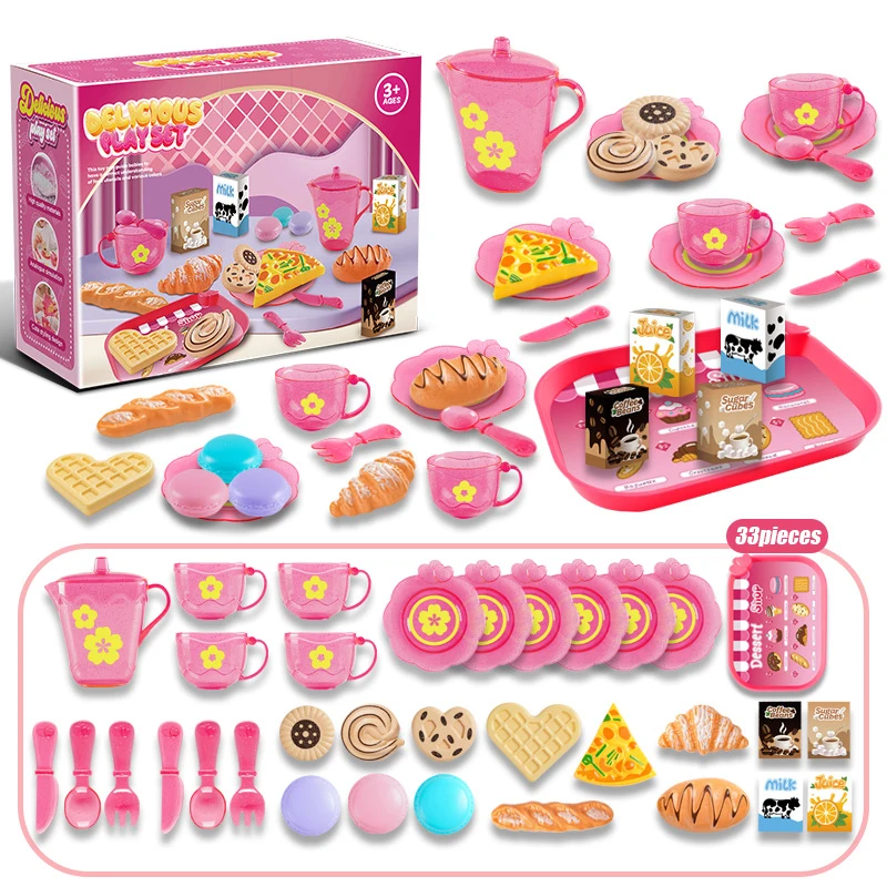 Toy Tea Set For Little Girls T - Food Snacks For Kids Party 评论和价格