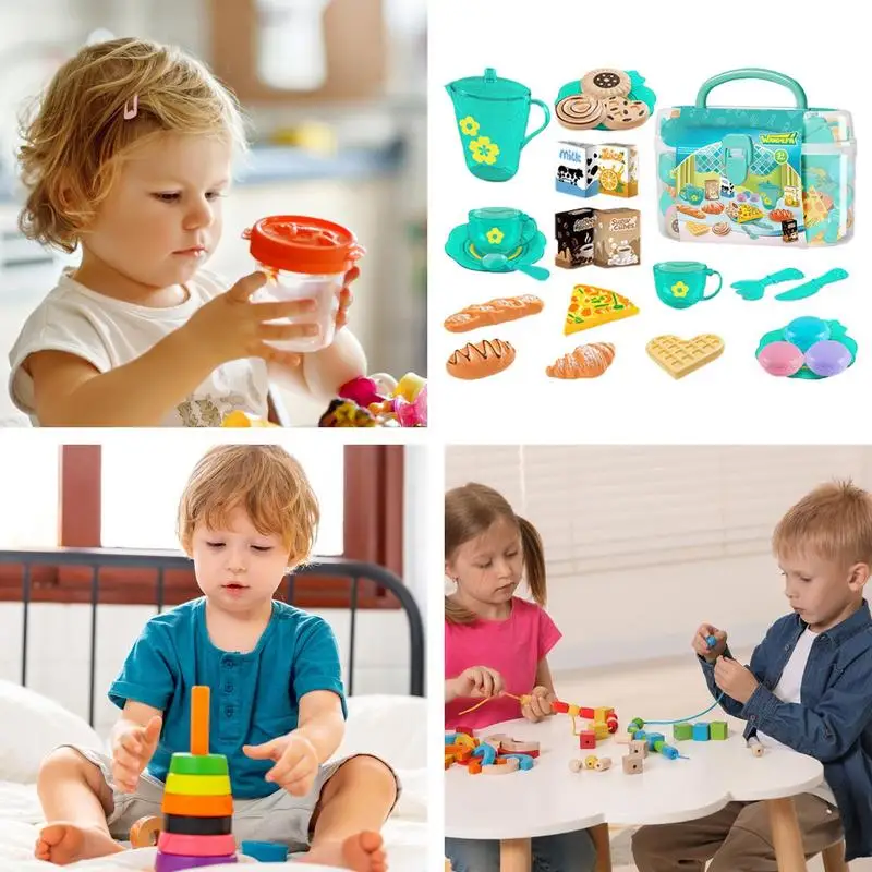 Toy Tea Set For Little Girls T - Food Snacks For Kids Party 评论和价格