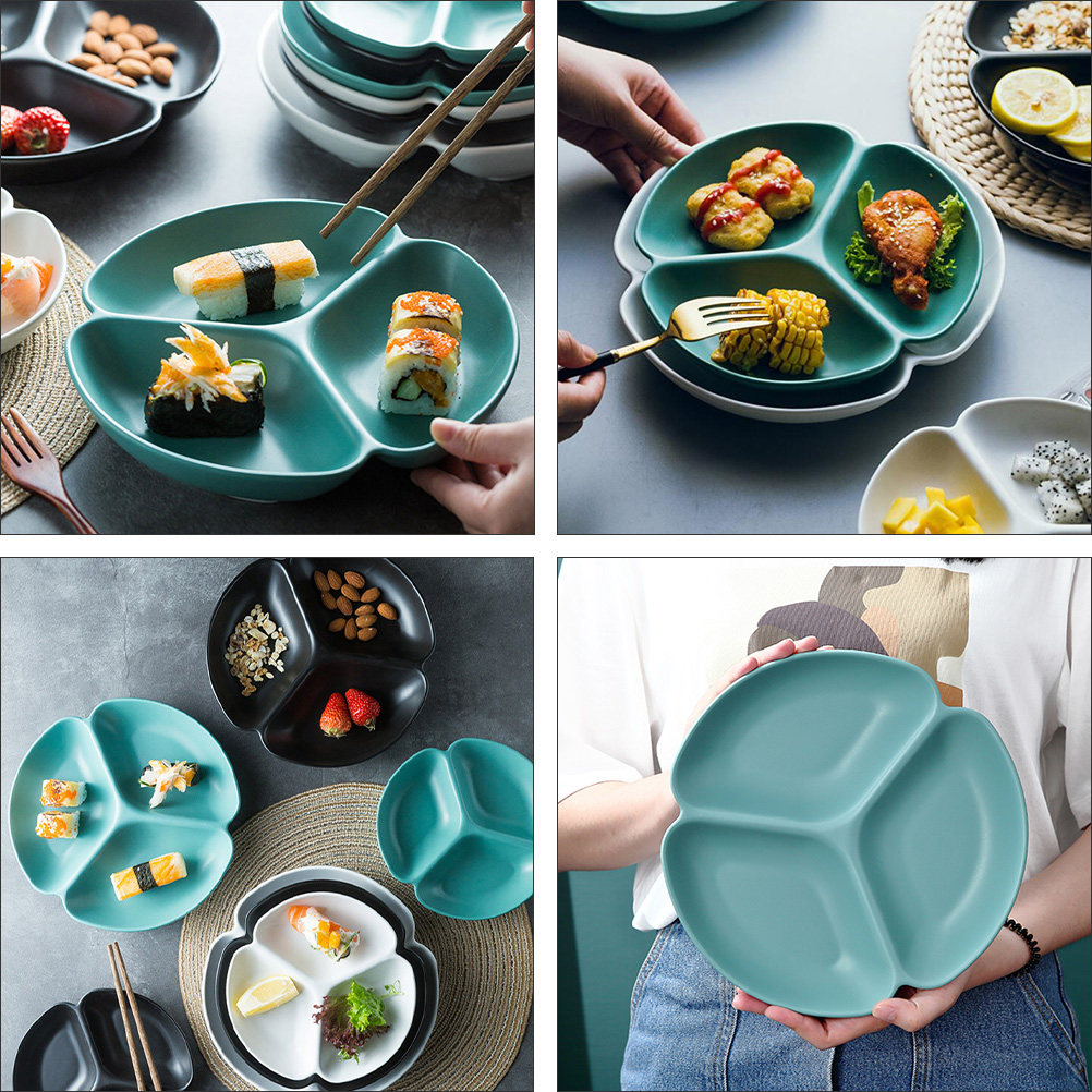 1Pcs Ceramic Divided Serving P - Food And Snacks For Picnic 评论和价格