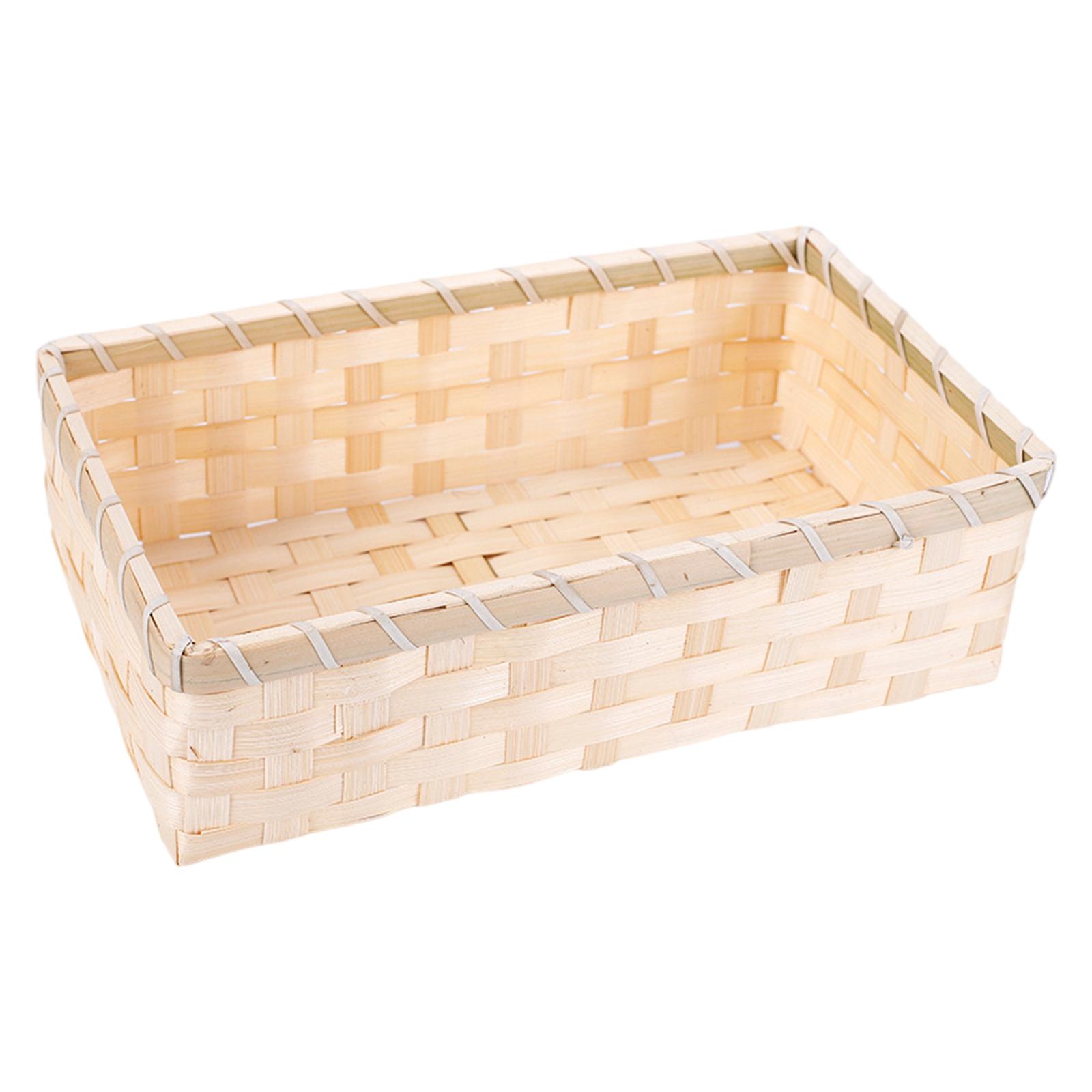 Natural Woven Serving Tray Bas - Food And Snacks For Picnic 评论和价格